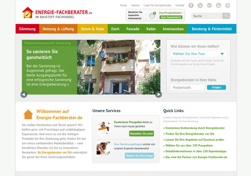 Portalvorstellung Schon seit 2005 ist die Initiative www.energiefachberater.de Ansprechpartner für modernisierungswillige Hausbesitzer und interessierte Energiesparer. 2012 besuchten über 1,25 Mio.