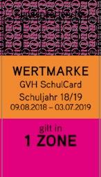 Schuljahr 2018/2019 Kundenkarte zur GVH SchulCard Nr. Hier Passbild einkleben. Passbild Werktage nach Zonenzahl: Name Vorname geb.