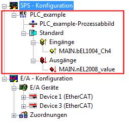 Über ein dadurch geöffnetes Browserfenster wird die PLC- Konfiguration PLC_example.tpy ausgewählt.