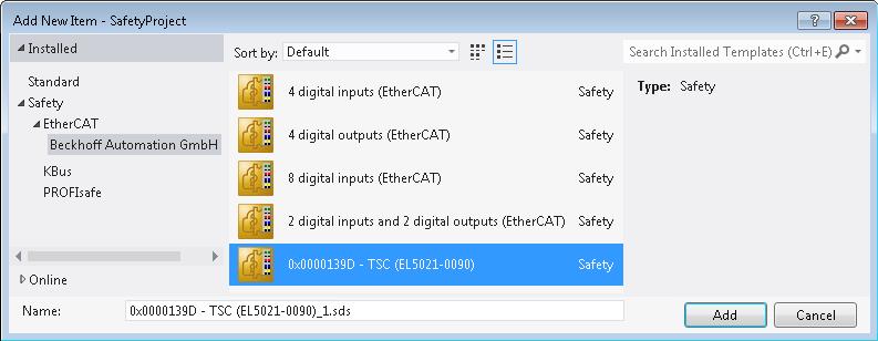 der Komponente z.b. EL5021-0090 Es werden zusätzliche Prozessdaten mit der Kennzeichnung TSC Inputs, TSC Outputs generiert (TSC - TwinSAFE Single Channel). Abb.