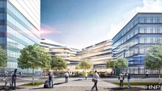 Investition in den Office Park 4 Spatenstich April 2018 - Fertigstellung Anfang 2020 Neu: Verbindungsbrücke zu Parkhaus 3 Interessentensuche für 3.