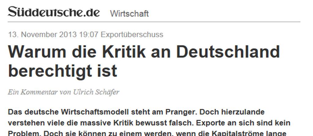 Importe und Exporte in Deutschland Quelle: SZ,