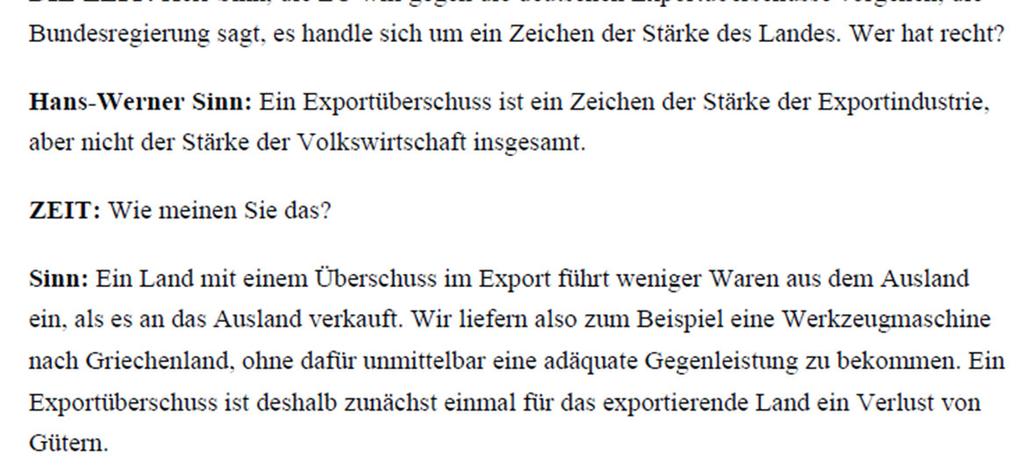 Importe und Exporte in Deutschland Quelle: Zeit, http://www.zeit.