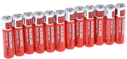 RS Pro AAA Batterie Alkali, 1.5V Produktdetails Nicht wiederaufladbare Alkali-Mangan-Batterien RS Alkali-Mangan-Batterien bieten die längste Lebensdauer für Geräte mit hoher Stromaufnahme.
