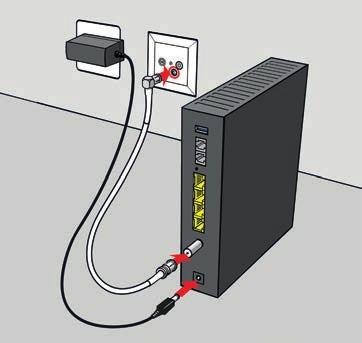 Bitte beachten: Verwenden Sie in jedem Fall nur den mitgelieferten Stromadapter. Ansonsten kann dies zur Beschädigung des Kabelmodems führen.