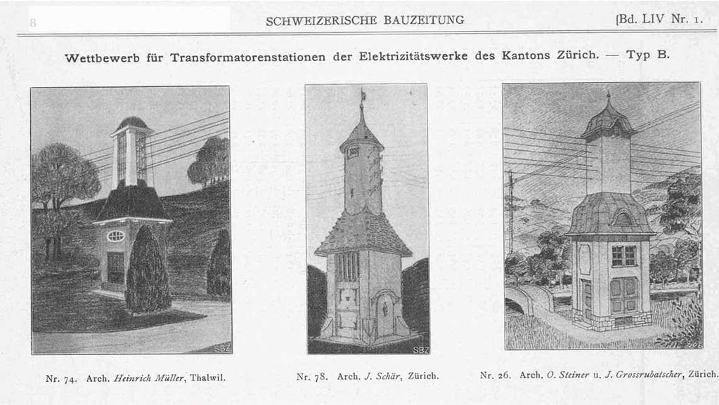 1909 Wettbewerb für Transformatorenhäuschen