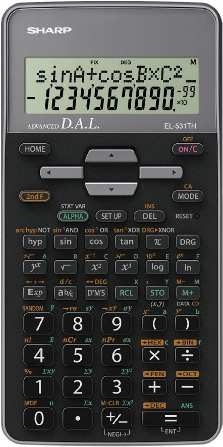 Schulrechner EL-506X EAN: siehe unten - Schulrechner mit zweizeiliger Anzeige, 10+2 - stellig - 469 Funktionen - 9 Speicher - Mehrzeilen-Playback - Abmessungen: 158x80x14 mm - Gewicht: ca.