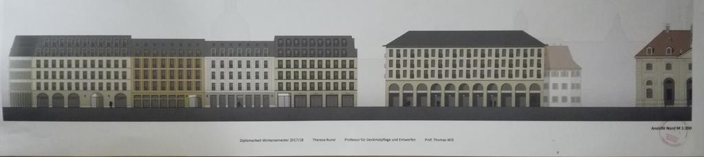 Entwurf von Theresa Runst, Fassaden zum Neustädter Markt. (Foto: GHND) Entwurf von Theresa Runst, Blick von der Brühlschen Terasse.