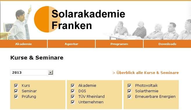 Vertiefung u.a. in folgendem Tagesseminar: www.solarakademie-franken.de 16.07.
