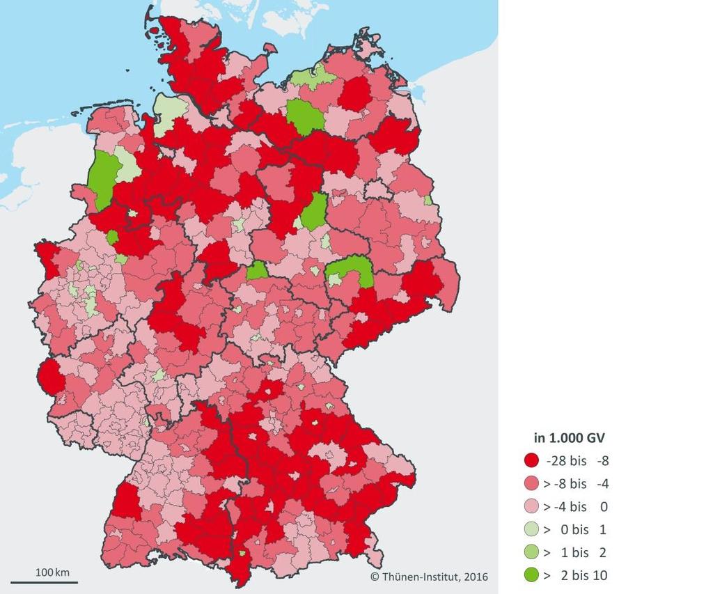 Steckbriefe zur Tierhaltung in Deutschland: Ein Überblick Abbildung 12: Regionale Viehdichte 21 und Entwicklung der Tierbestände