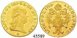 böhmische Krone. Gold. 2,58 g fein. vz 600,- 46233 46231 Dukat 1783, Kremnitz.