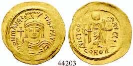 Langkreuz, Offizinzeichen, unten CONOB. Gold. Sear 5. kl. Kratzer auf der Vs., st 700,- Solidus 498-518, Constantinopel.