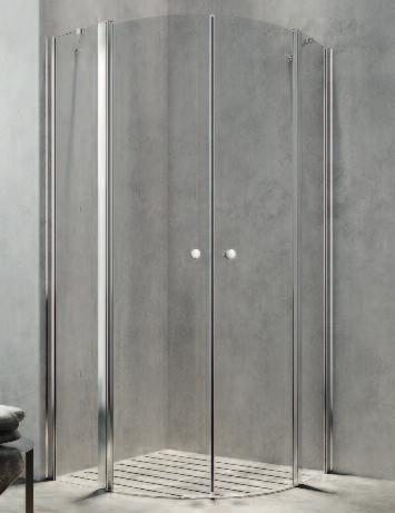 ushängbare Türen für eine leichte Reinigung Montagemaß siehe Tabelle Radius 550 mm Höhe 1950 mm Eingang siehe Tabelle Maß [mm] Maß [mm] estell-nr.