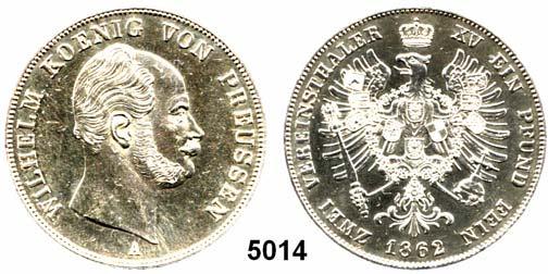 19 Brandenburg - Preußen Wilhelm I. 1861 1888 Diese Position finden Sie in unserer 150. Auktion unter Losnummer 5014. Doppeltaler 1862 A, Berlin.