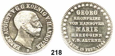 Kratzer, fast prägefrisch 100,- 218 Taler 1843 S, Hannover, auf die Vermählung des