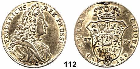 ... Vorzüglich 150,- Friedrich I. (1688) 1701 1713 Preußen, Königreich 112 2/3 Taler 1712 HFH, Magdeburg. 17,5 g. v.s. 142. Dav. 293.