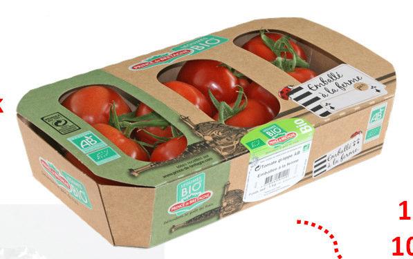 BIO TOMATEN SORTIMENTSERWEITERUNG 750 g Flowpack Schälchen 1kg Ökokarton 100% recyclebar Tomatensaison Saveur d