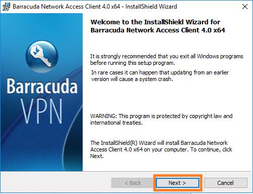 Installation und Verwendung des Barracuda VPN Client Programmes - Laden Sie sich das