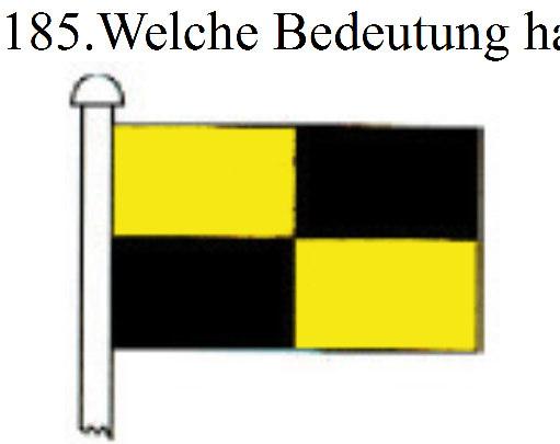 a. Anhalten. b. Seenotsignal. c. Anker behindert Schifffahrt. d.