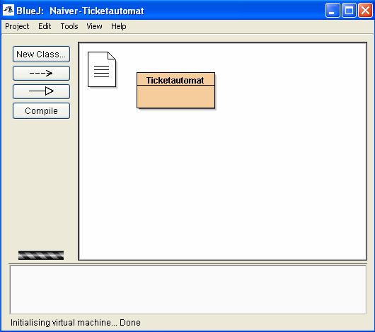 Beispiel Verbesserter Ticketautomat Live-Beispiel BlueJ Ansicht Kompilieren Instanz erzeugen Klassendefinition Datenfelder Konstruktor - erwartete Parameter Methoden -