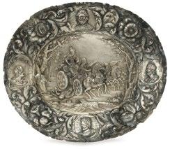 Marken in der Art von Augsburg. Besch. 51 59 cm. Ca. 1380 g. 66 66 Kleines Schälchen Deutsch, Barockstil Silber.