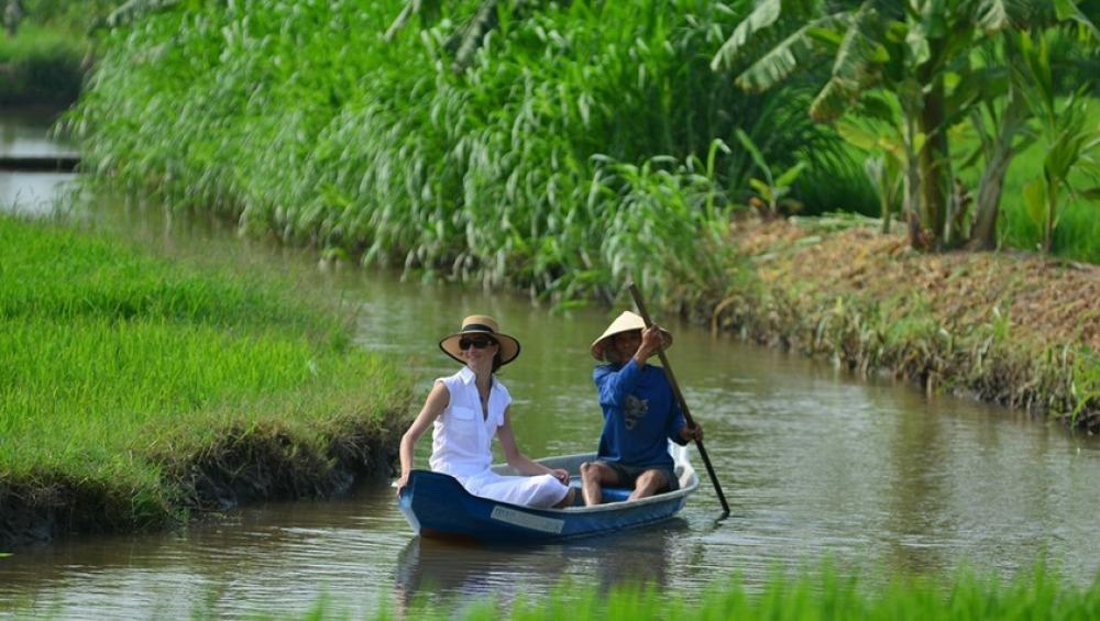 Mekong-Kanalfahrten nahe