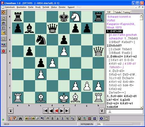 1143 (weiß) Kriegelsteiner,B 1005 (schwarz) Leintal Jugend Cup 2012 1.e2 e4 e7 e5 2.Sg1 f3 Sb8 c6 3.Lf1 c4 Lf8 c5 4.Sb1 c3 Sg8 f6 5.d2 d3 d7 d6 6.Lc1 g5 0 0 7.Sc3 d5 Lc8 g4 8.c2 c3 h7 h6?