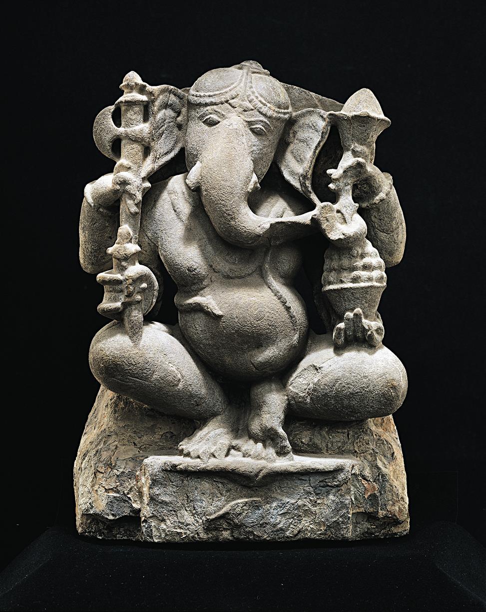 1. 3D Puzzles Ganesha. Relief aus Sandstein, Bundelkhand, Indien, Chandella-Dynastie, 11.