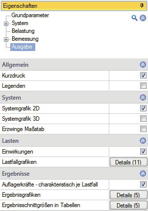 Fachwerkträger Stahl Ausgabe und Ergebnisse Über das Register