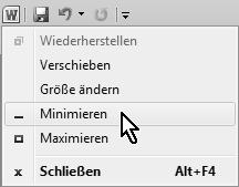 Unterhalb der Titelleiste befindet sich das Menüband mit der Schaltfläche zum Öffnen des Datei-Menüs, das Zugang zu den verschiedenen Word-Befehlen gibt. 1.