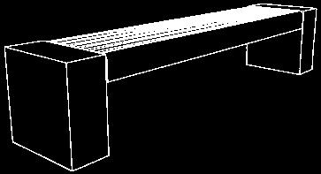 Polygonal bench with or without backrest on in- or outside. Banc hexagonal avec ou sans dossier en intérieur ou extérieur.