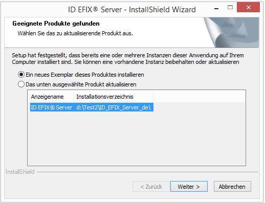 2 ID EFIX Server 2.1 Neuinstallation Wenn Sie die Installation nicht als Einzelplatzinstallation durchführen, prüfen Sie bitte, ob ein ID LOGIK Server im Netzwerk verfügbar ist.