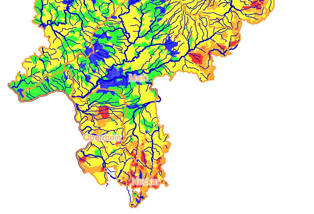 Grundwasser Belastungspotential (Emission) - Austauschhäufigkeit des Bodenwassers - Ackeranteil pro Gemarkung - Sommerungsanteil an der Ackerfläche pro Gemarkung - Sonderkulturanteil