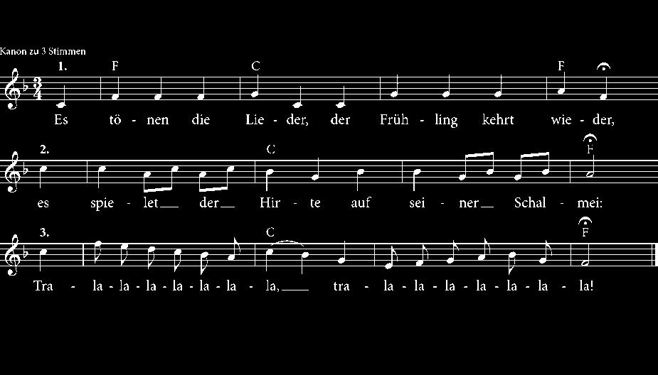Text: Heinrich Hoffmann von Fallersleben / Melodie: traditionell, aus Schlesien 3.