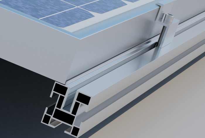 Schneelasten Einfache Montage der Solarmodule durch Modulanschlagleiste an der Profilschiene und direkte