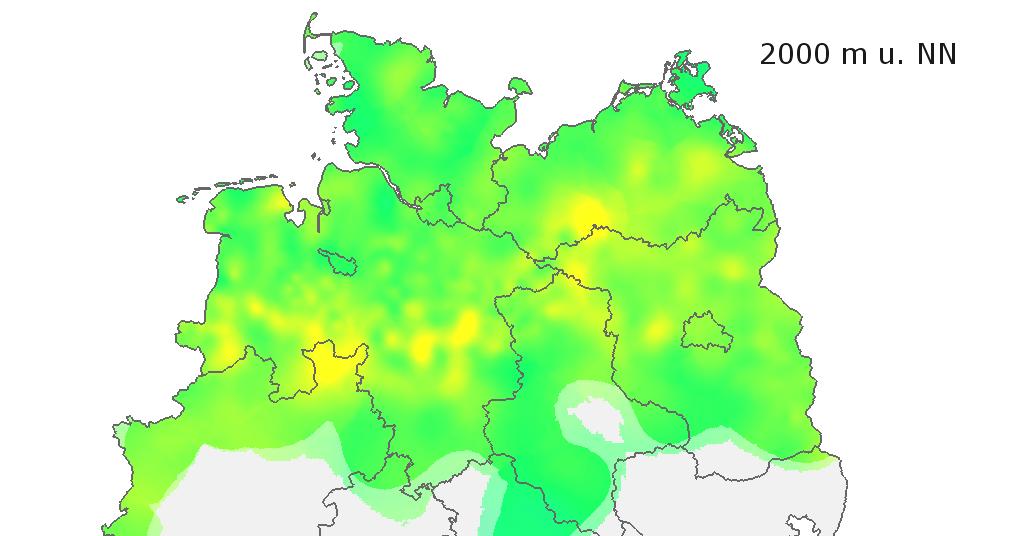 Die Verteilung der Untergrundtemperatur ist seit Anfang 2010 nicht nur für einzelne Regionen sondern für ganz Deutschland abrufbar (Abbildung 4).
