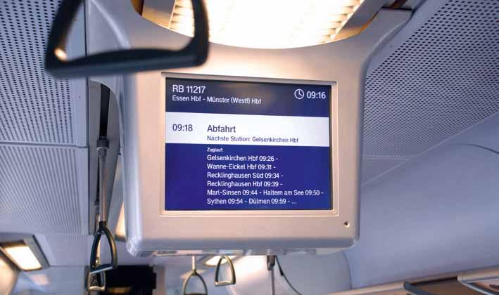 17 Neben Lautsprecheransagen sind Fahrgastinformationsysteme für den Reisenden wichtig.