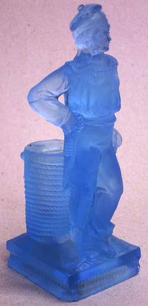 blaues Pressglas, H 13 cm ebay Art.Nr.