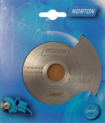 -- Quickfix Mit dem patentierten NORTON "Quickfix" lassen sich Diamantscheiben mit grösserem Bohrdurchmesser problemlos auch auf Maschinen mit kleinerer Aufnahmeeinsetzen.