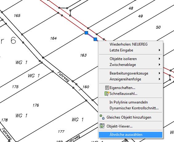 Ausgleichsachse erstellen Gert Domsch, CAD-Dienstleistung Im folgenden Beispiel ist ein vorhandener Weg als befestigte Straße auszubauen. Für den Entwurf liegt eine Liegenschaftskarte vor.
