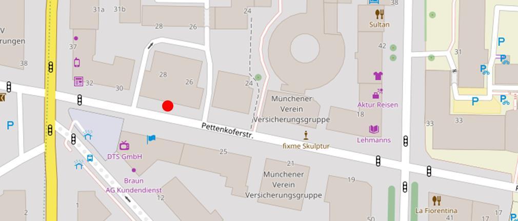 Ca. 5m nördlich der Pettenkoferstraße und 100m östlich der Paul-Heyse-Straße, ca. 50m östlich der Einmündung zur Paul-Heyse-Straße. Identifikationsnummer DN0034 DN0084 Mittelwert JMW Messzeitraum 10.
