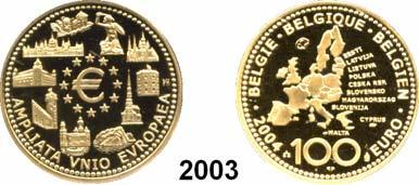 GOLD Im Originaletui mit Zertifikat...Polierte Platte** 480,- 2003 100 Euro 2004 (15,55 g fein).