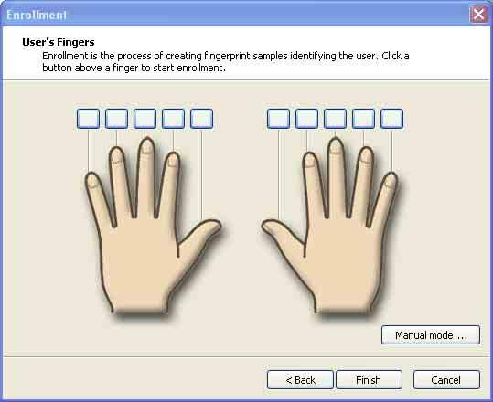 n117 Individuelle Einstellungen auf Ihrem VAIO-Computer 7 Bewegen Sie Ihren Finger viermal über den Fingerabdrucksensor, um einen Bewegungstest durchzuführen, und klicken Sie auf Weiter.