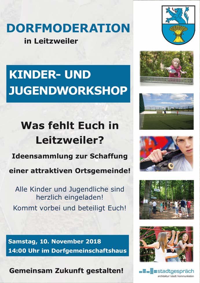 Kinder & Jugendliche Workshop, der speziell auf die Anforderungen und Bedürfnisse der jüngsten Bürger Leitzweilers zugeschnitten ist.