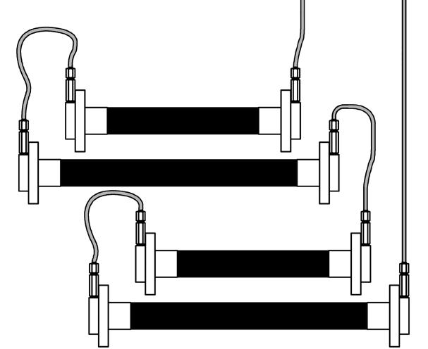 Unterdruck-Leckanzeiger Typ VLR 410/E Zwei- oder Mehrstrangverlegung bis max. 25 bar 8.217 Anschluss des Leckanzeigers an den Überwachungsraum des doppelwandigen Sicherheitsrohres (Arbeitsblatt 8.