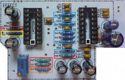 Transistor 2N3904 3x2N3904 IC13,14 IC sockets 16 pin IC sockets 2xIC socket 16 pin IC13=CD4052 IC14=CD4051 Attention, must be C-MOS, can handle +/-8Volt 1xCD4052