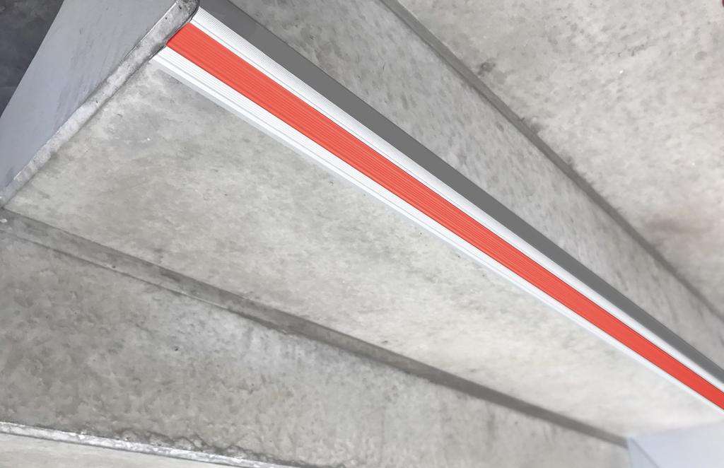 Stufenmarkierungsprofile für Treppen Treppen müssen für Blinde und Sehbehinderte leicht erkennbar sein. Dafür sind neben Noppen noch besser Stufenmarkierungsprofile geeignet.