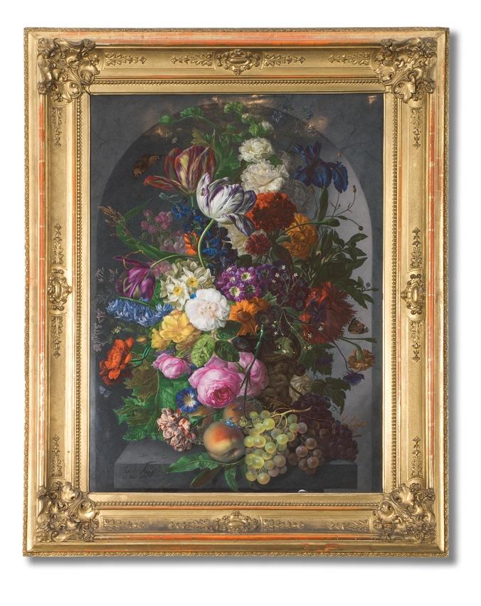 Ganz besonders beliebt waren Blumenbilder, die auf Porzellan gemalt wurden.