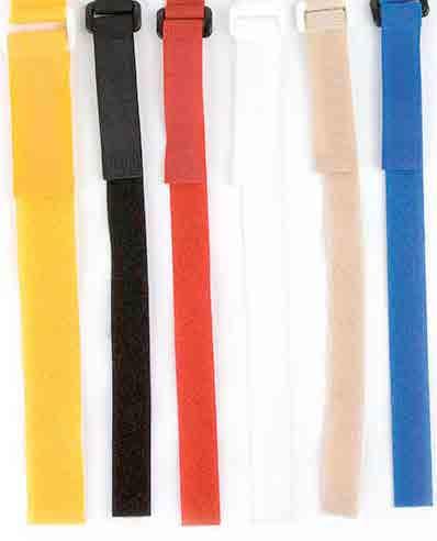 4a.3. Einfache Verschluss-Bänder Schnellverschlüsse aus Klettenband Gesamtlänge: 350 mm (Schlaufen sind separat zu bestellen) VE = 25 Stk.