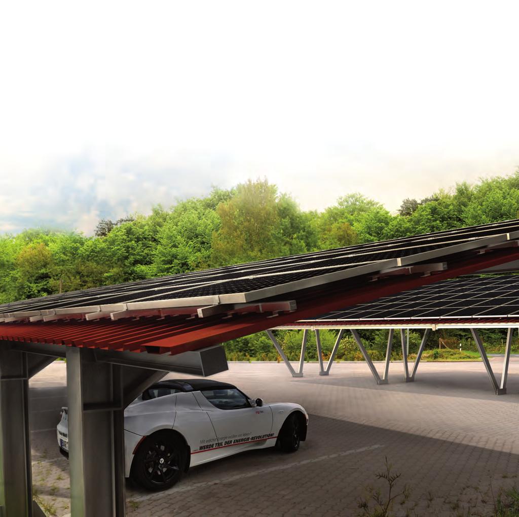 DER MP-TEC SOLAR.CARPORT Der mp-tec SOLAR.CARPORT ist eine stromerzeugende Unterstell möglichkeit für beispielsweise PKWs und Motorräder.